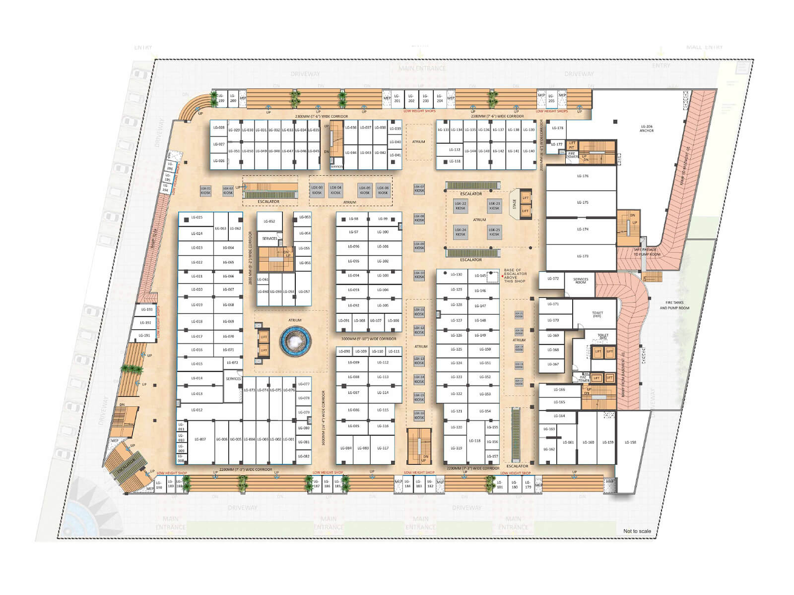 Lower Ground Floor Plan of Saya South X, a Commercial Space in Greater Noida West