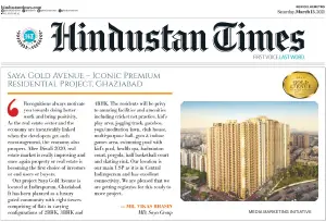 SAYA GOLD AVENUE - Hindustan Times
