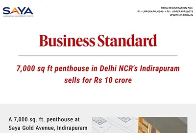 Business Standard - 7,000 sq ft penthouse Indirapuram sells for Rs 10 crore