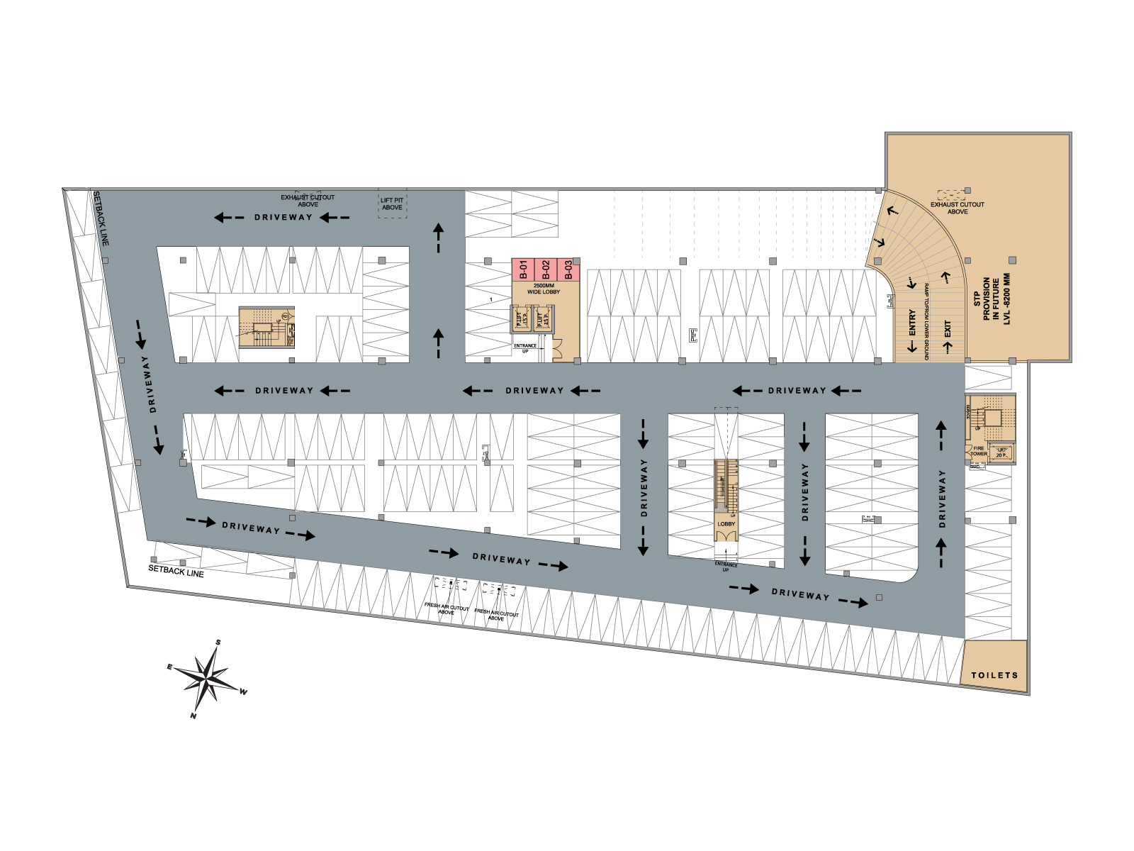Lower Ground Floor Plan of Saya Piazza, an Upcoming Commercial projects in Noida Expressway