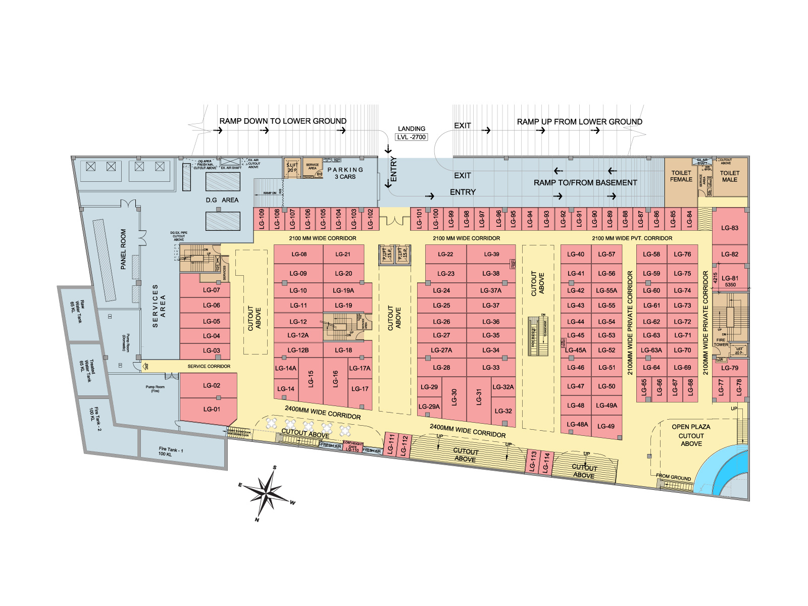 Ground Floor Plan of Saya Piazza, an Upcoming Commercial projects in Noida Expressway