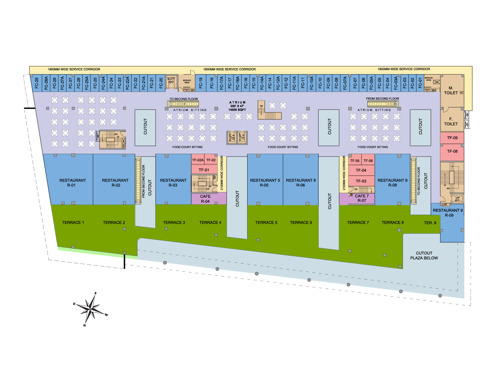 Third Floor Plan of Saya Piazza, an Upcoming Commercial projects in Noida Expressway